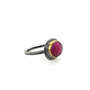 Thai Pink Sapphire Ring (SS/24k)