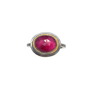 Thai Pink Sapphire Ring (SS/24k)