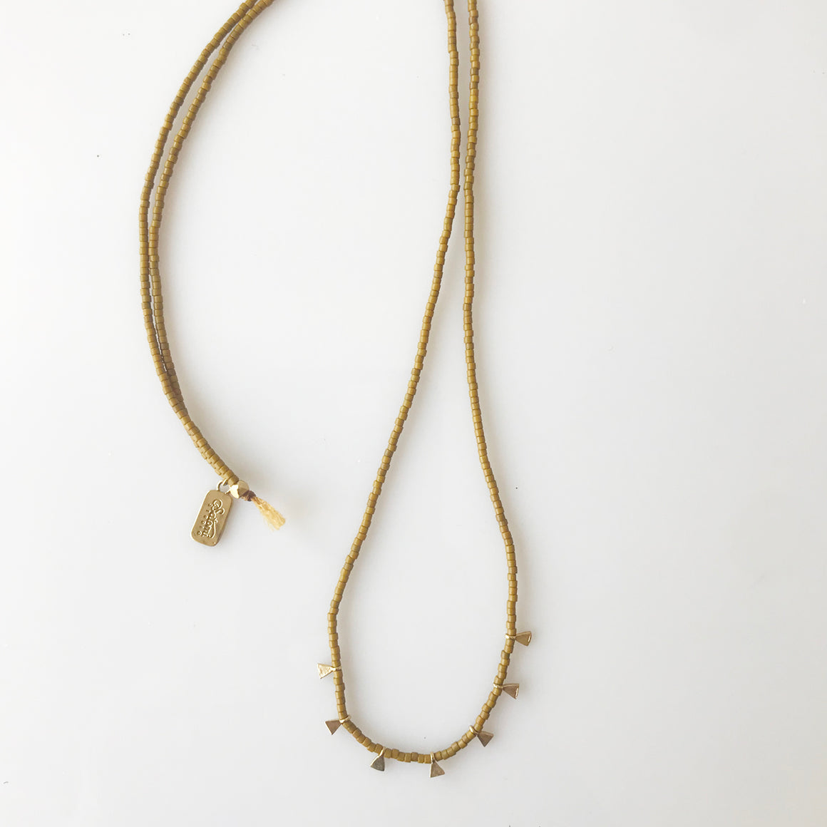Beaded Sari Charm Necklace - Cactus - KESTREL