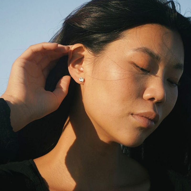 Skywall Brass Stud Earring