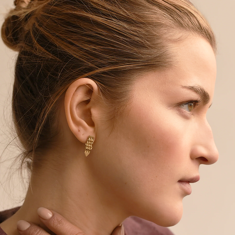 Small Basket Weave Fringe Earrings