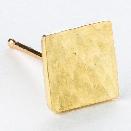 18K Hammered Square Studs - KESTREL