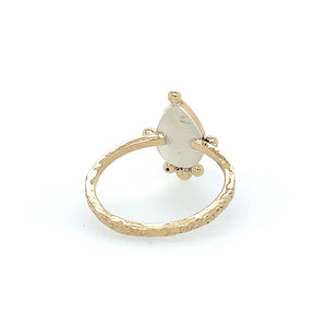 Pear Sunstone Crown Ring