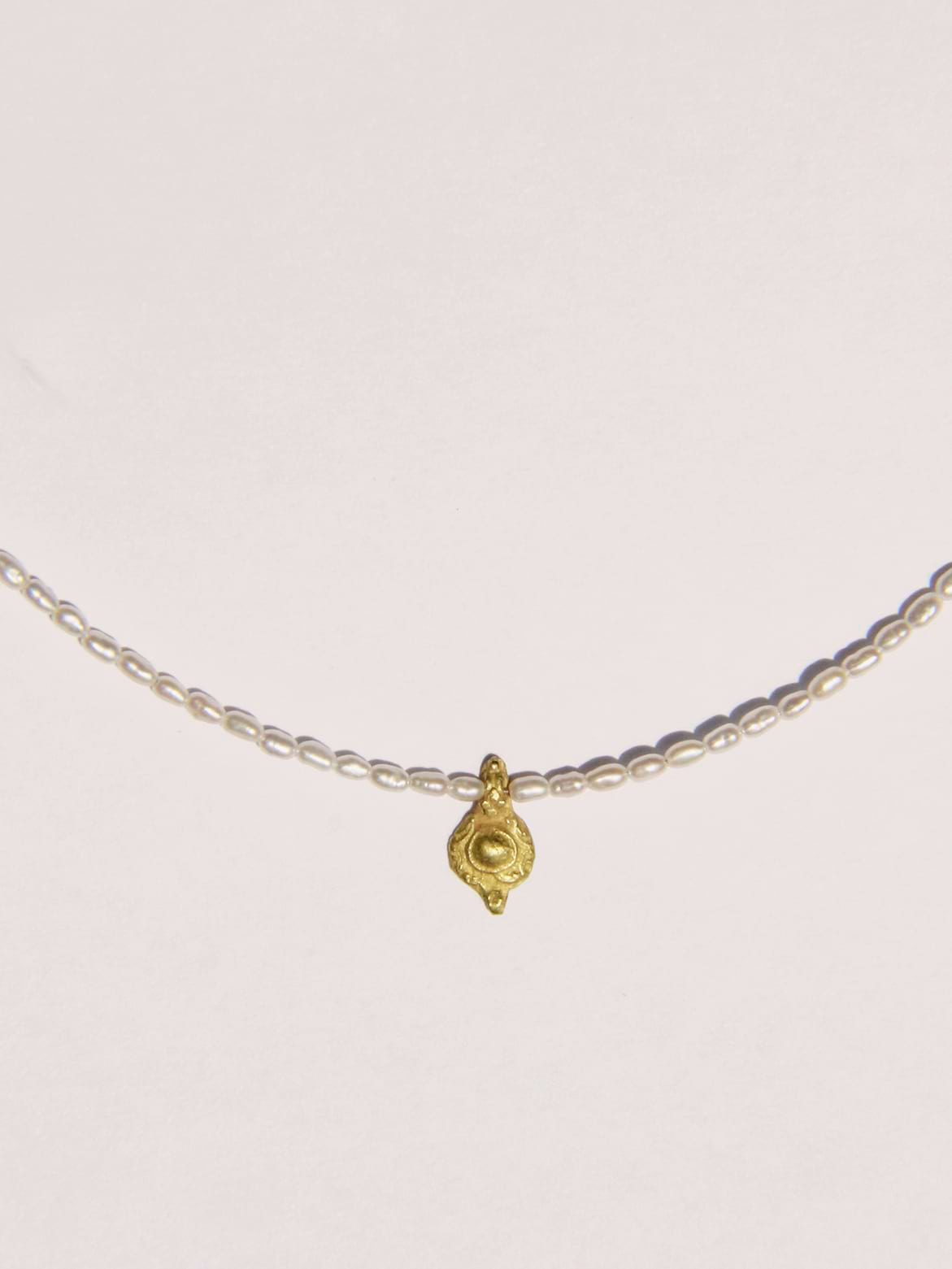 22k Pearl Charm Necklace