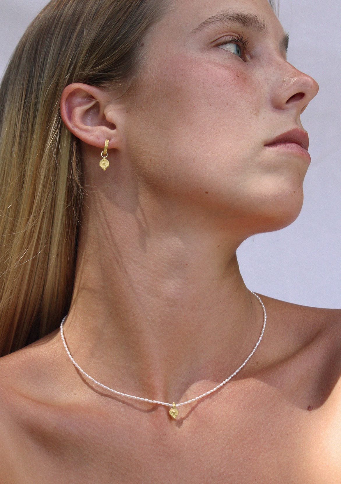 22k Pearl Charm Necklace