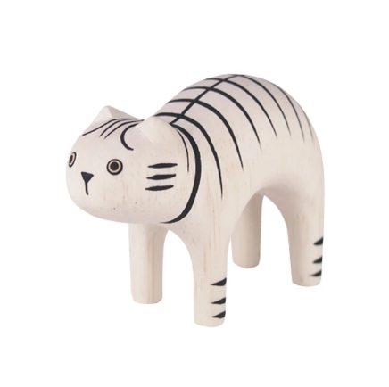 Tiny Wooden Tiger Cat - KESTREL