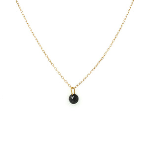 Floating Black Diamond Bead 14K Chain Necklace