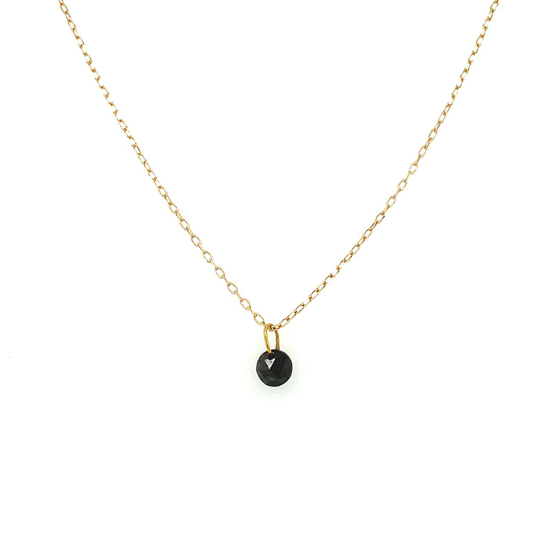 Floating Black Diamond Bead 14K Chain Necklace