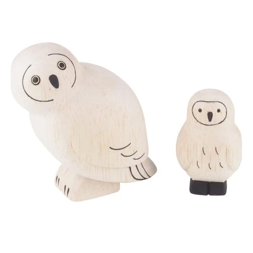 Tiny Wooden Owl Family