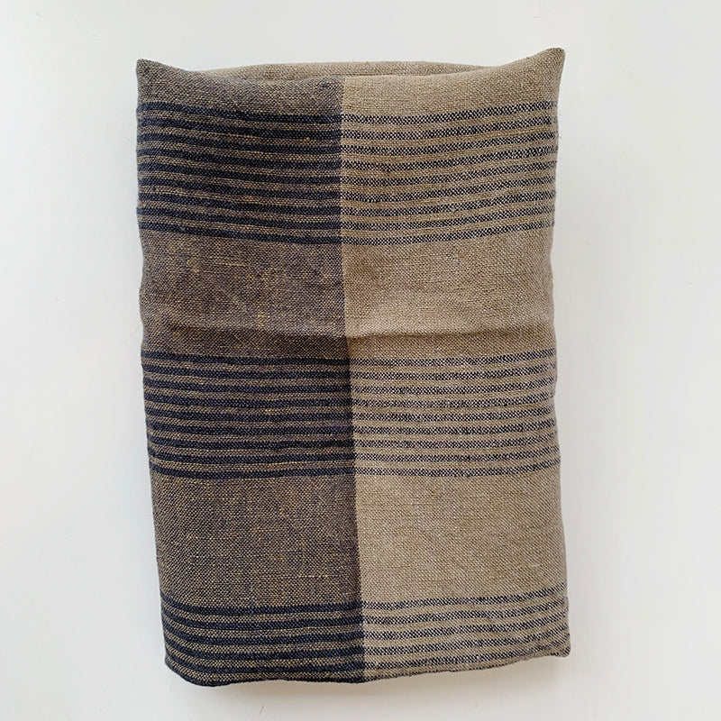 Linen Towel - 2-Tone Grey/Brown