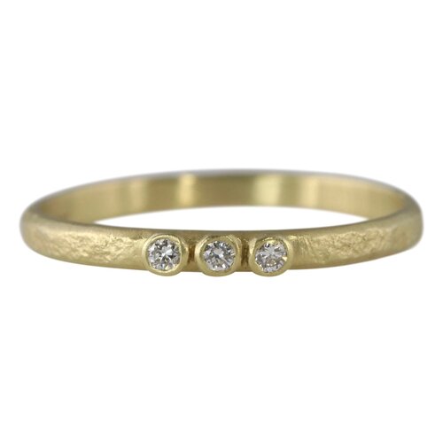 Weathered Triple Diamond Stack Ring
