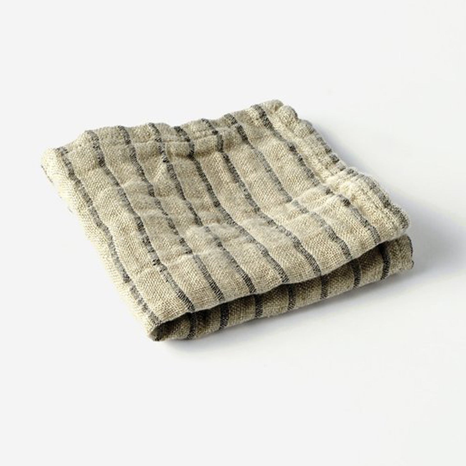 Black Striped Linen Wash Cloth - KESTREL