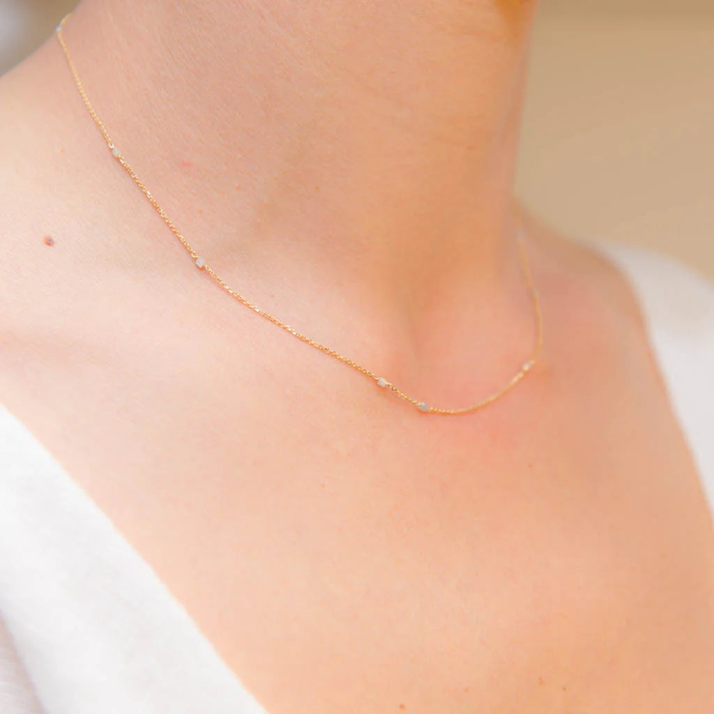 Random Slinky Grey Diamond Necklace