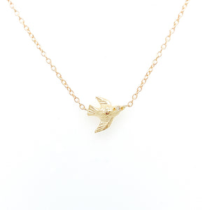 14k Tiny Bird Necklace