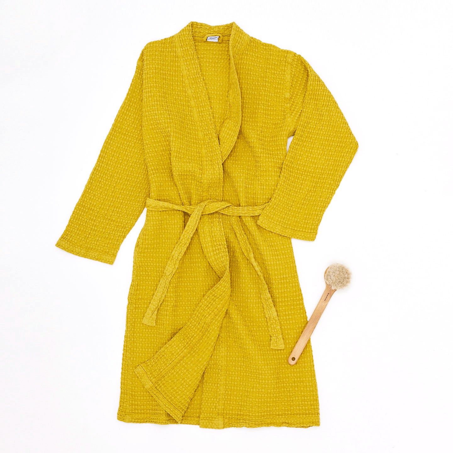 Waffle Bathrobe - Mustard