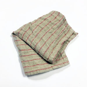 Red Striped Linen Wash Cloth - KESTREL