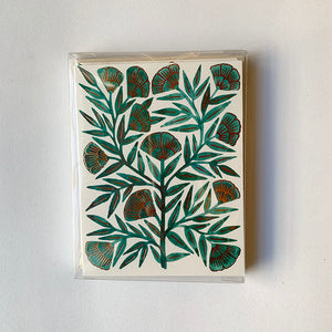 Katharine Watson Stationery - Green Flower Foil
