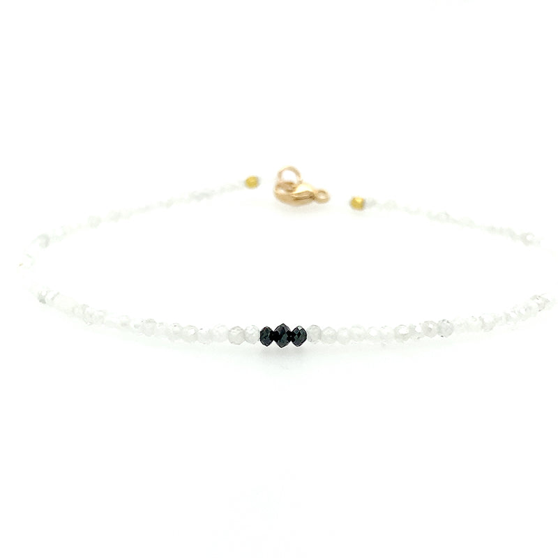 White Zircon + Black Diamond Bracelet